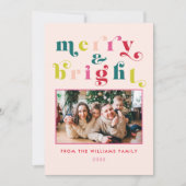 数々の色とモダン明るいメリークリスマス シーズンカード (正面)