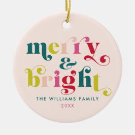 数々の色とモダン明るいメリークリスマス セラミックオーナメント