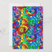 数々の色と金ゴールドステンドグラス甘い16 招待状 (裏面)