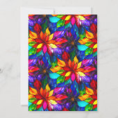 数々の色と金ゴールドステンドグラス甘い16 招待状 (裏面)