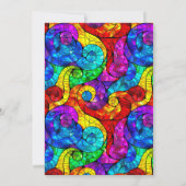 数々の色と金ゴールドステンドグラス甘い16 招待状 (裏面)