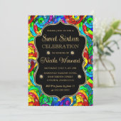 数々の色と金ゴールドステンドグラス甘い16 招待状 (スタンド正面)