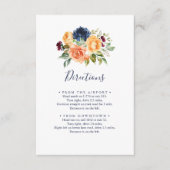 数々の色のエレガントフローラ結婚の方向 エンクロージャーカード (正面)