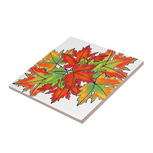 数々の色のカ葉メジ色 タイル (側面)