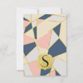 数々の色のジオメトエレガントリ三角形 招待状 (裏面)