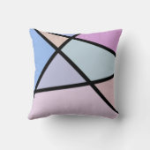 数々の色のジオメトリックな線と形状 クッション (裏面)