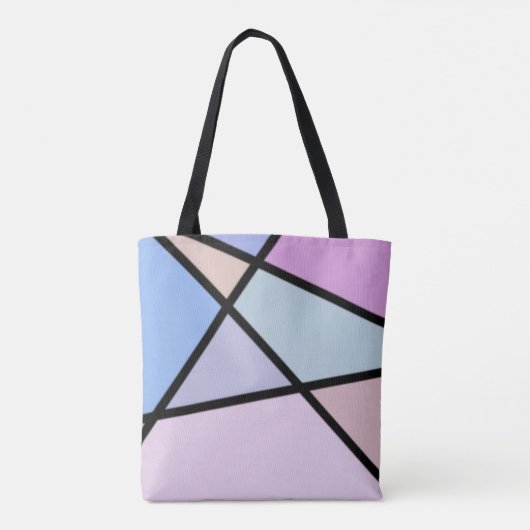 数々の色のジオメトリックな線と形状 トートバッグ (裏面)
