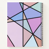 数々の色のジオメトリックな線と形状 ノートブック (裏面)