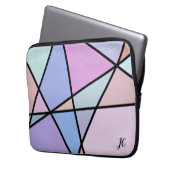 数々の色のジオメトリックな線と形状 ラップトップスリーブ (正面左)