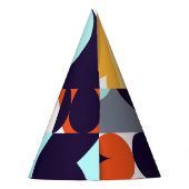 数々の色のジオメト初期のリ： Shapes Fusion パーティーハット (裏面)