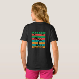 数々の色のストライプこうもりと木の墓地 Tシャツ