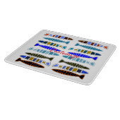 数々の色のストライプの魚サンダー_コーブ カッティングボード (角)