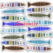 数々の色のストライプの魚サンダー_コーブ シール (正面)
