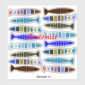 数々の色のストライプの魚サンダー_コーブ シール (シート)