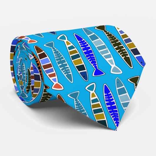 数々の色のストライプの魚サンダー_コーブ ネクタイ (ロール)