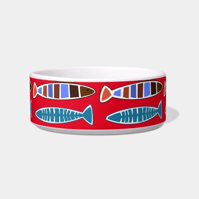 数々の色のストライプの魚サンダー_コーブ ボウル (正面)