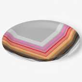 数々の色のストライプ四角 ペーパープレート (アングル)