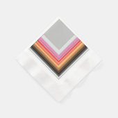数々の色のストライプ四角 縁ありカクテルナプキン (角)