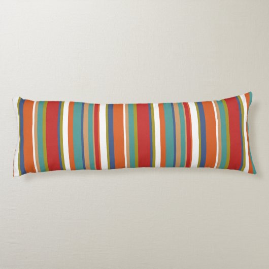 数々の色のストライプ模様 ボディピロー (裏面)