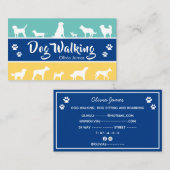 数々の色のストライプ歩く犬ペットケア動物 名刺 (正面/裏面)