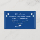 数々の色のストライプ歩く犬ペットケア動物 名刺 (裏面)