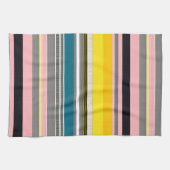 数々の色のパタストライプのーン キッチンタオル (横)