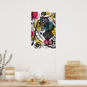 数々の色のファンキー抽象芸術 ポスター (キッチン)