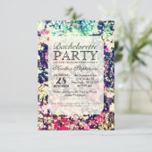 数々の色のフローラエレガントコラージパターン 招待状 (スタンド正面)