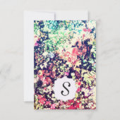 数々の色のフローラエレガントコラージパターン 招待状 (裏面)