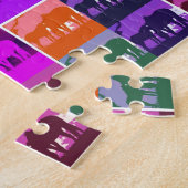 数々の色のポップ・アートの馬 ジグソーパズル (側面)