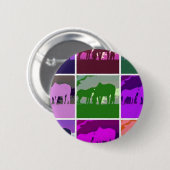 数々の色のポップ・アートの馬 缶バッジ (正面&裏面)