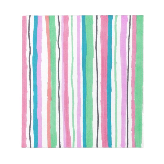 数々の色のメモストライプの帳 ノートパッド (正面)