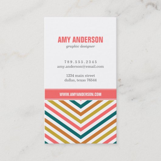 数々の色のモダンシボストライプン 名刺 (正面)