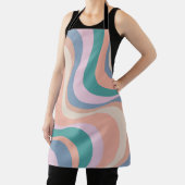 数々の色のモダンレトロ波デザイン エプロン (インサイチュ)