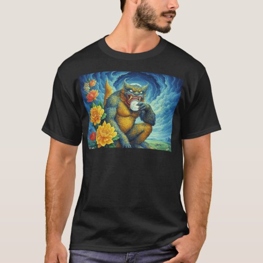 数々の色のラ食べウの月 Tシャツ (正面)