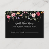 数々の色のワイルドフラワーはゲームカードの数を推測 名刺 (正面)