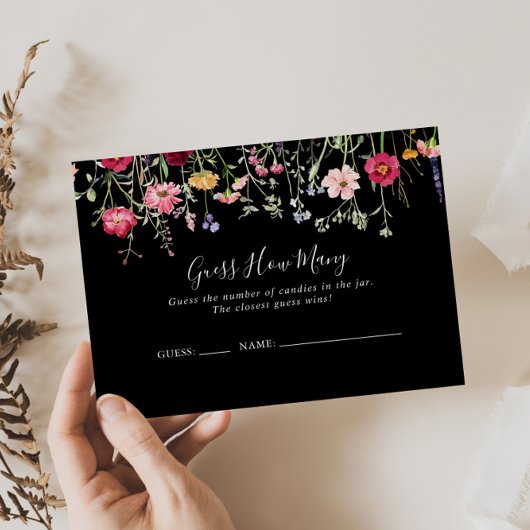 数々の色のワイルドフラワーはゲームカードの数を推測 名刺