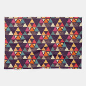 数々の色の三角形 キッチンタオル (横)