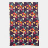 数々の色の三角形 キッチンタオル (縦)