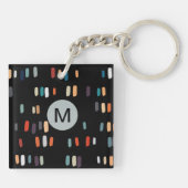 数々の色の不規則な長方形 キーホルダー (裏面)