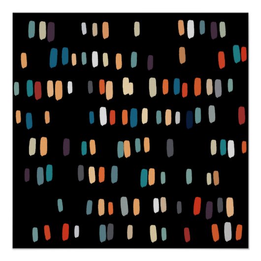 数々の色の不規則な長方形 ポスター (正面)