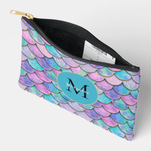 数々の色の人魚はかりで測と可愛いカスタマイズ女の間 アクセサリーポーチ (見開き)