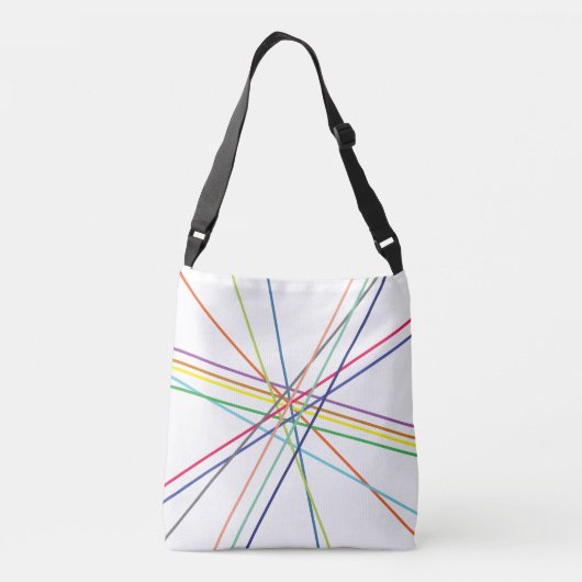 数々の色の十字線 クロスボディバッグ (裏面)