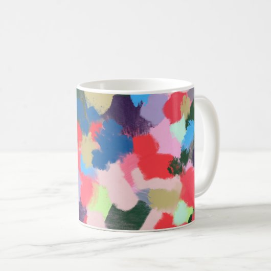 数々の色の名モダンパーソナライズされた前(青) コーヒーマグカップ (正面右)