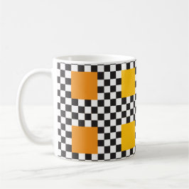 数々の色の市松模様に模様と大正方形 コーヒーマグカップ