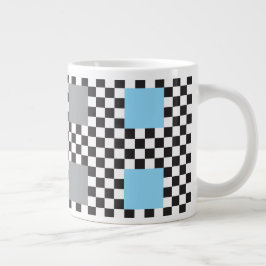 数々の色の市松模様に模様と大正方形 ジャンボコーヒーマグカップ