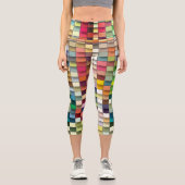 数々の色の幾何シンプル角デザイン カプリレギンス (正面)
