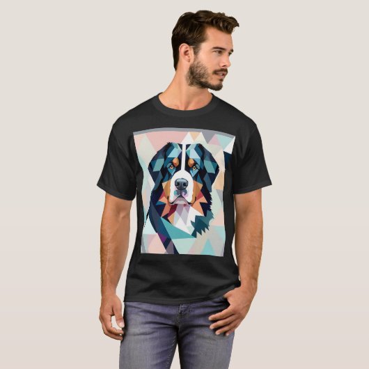 数々の色の幾何スタイリッシュ的なベルネ山 Tシャツ (正面フル)