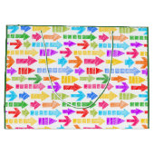 数々の色の幾何モダン矢印パターンモノグラム ラージペーパーバッグ (裏面)