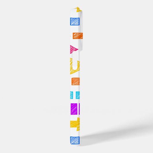 数々の色の幾何モダン矢印パターンモノグラム Case-Mate iPhoneケース (裏面 / 右)